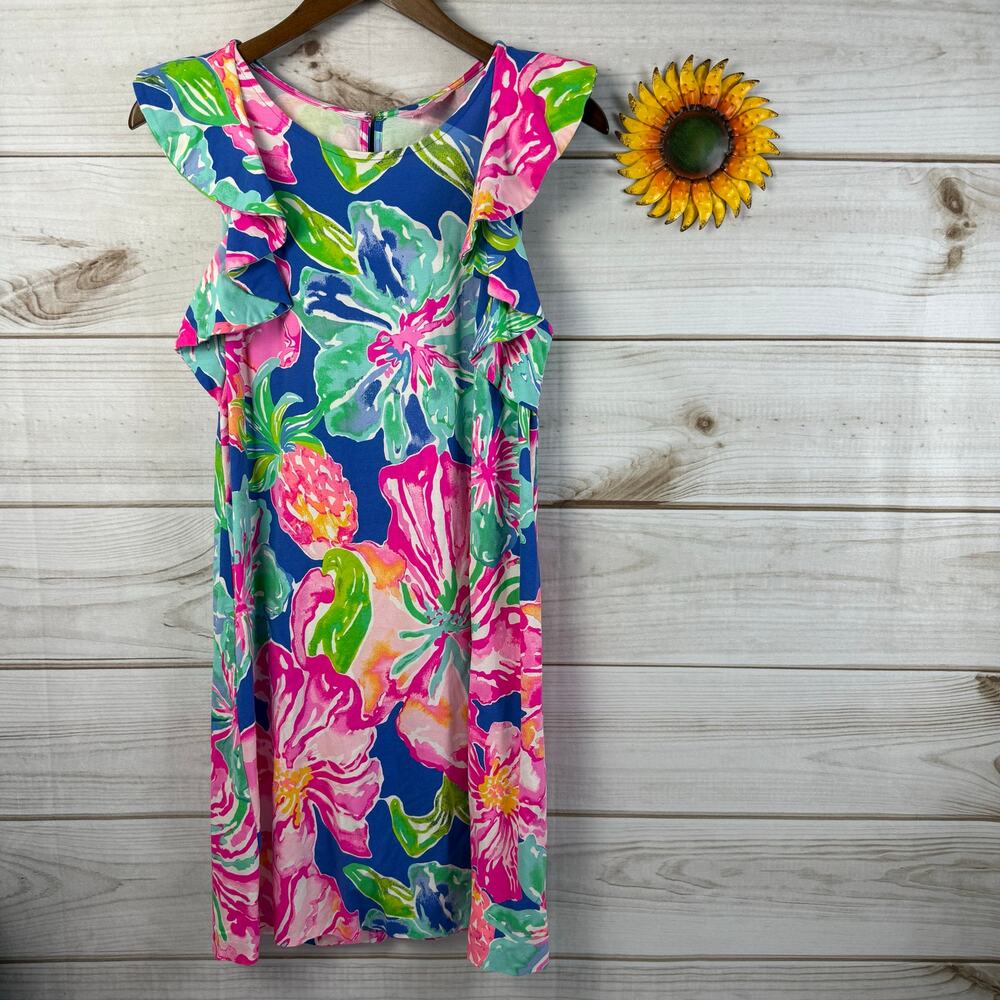 Lilly Pulitzer Esmerelda Dress Size Medium‎ Ruffle Sleeve